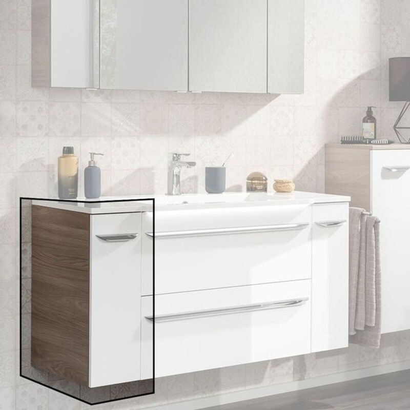 Fackelmann Bad-Unterschrank Luxor Steinesche Weiss mit Soft-Close-Türen, B: 60,5 cm, H: 45,0 cm, T: 45,0 cm - Bild 3