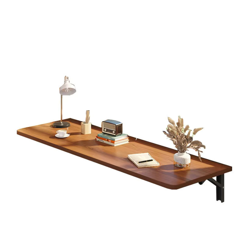 LIUSHADUOLA Klappbarer Wandmontierter Schreibtisch in Braun mit Holzoptik und mattem Finish - Bild 4
