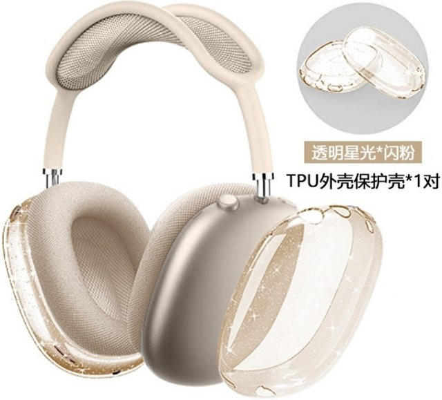 Glitzernde Schutzhülle für Apple AirPods Max in Transparent mit Sparkle-Effekt aus TPU - Bild 1