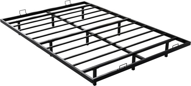 Juskys Metallbett Palamos in Schwarz mit LED-Beleuchtung und Lattenrost, schwebendes Design, B/T/H: 140 x 200 cm - Bild 1