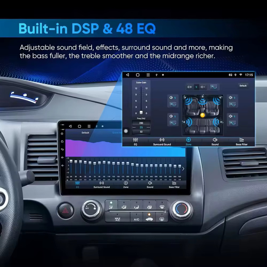 TIEYEZ Android 16 Auto-Multimedia-System für SEAT Ibiza 2012 - 2015 mit QLED Touchscreen, GPS-Navigation, Bluetooth, WiFi und 5G in Schwarz - Bild 5