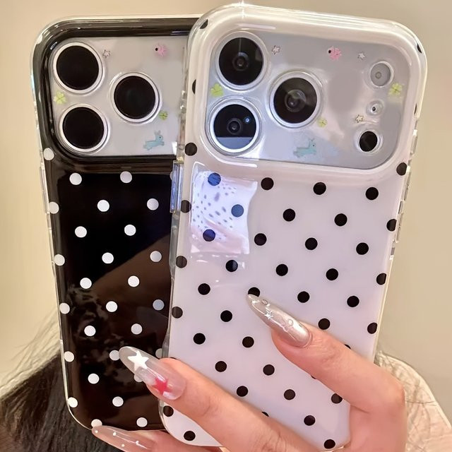 Stoßfeste Handyhülle mit minimalistischem Polka-Dot-Muster für iPhone 11 bis iPhone 17 Pro Max in kreativem Design - Bild 1