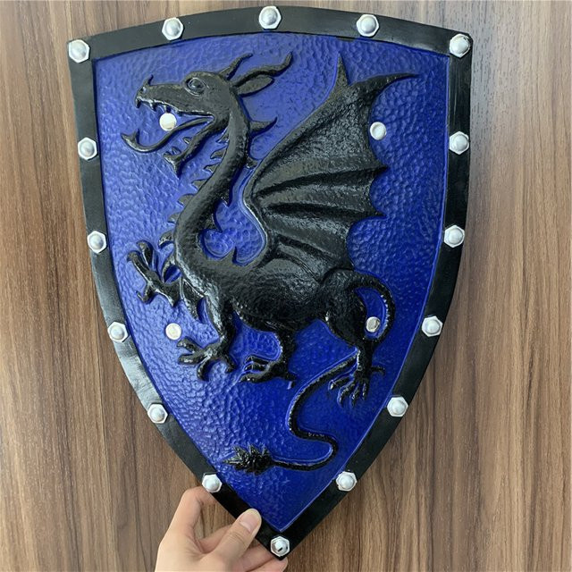 LeiNingYuan Mittelalterlicher Krieger Schild schwarzer Drache, Cosplay Requisite, 52cm - Bild 1