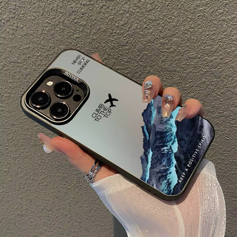 Mountain Peak Flugzeug Handyhülle für iPhone 11 bis 17 Pro Max, matt und stoßfest, Multicolor - Bild 4