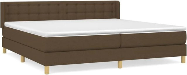 vidaXL Boxspringbett mit Matratze Dunkelbraun, Hybridbett mit Taschenfederkern aus Stoff und Lärchenholz, B/T/H: 200 x 200 x 78 cm - Bild 1