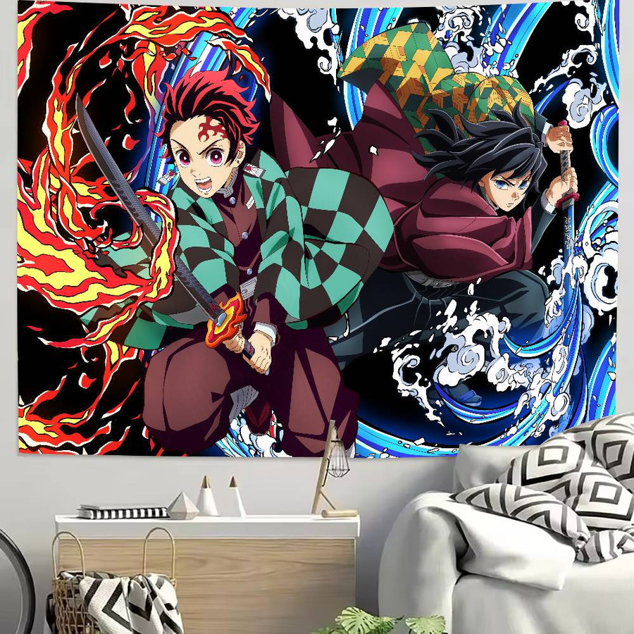 Anime Demon Slayer Wandteppich von BaiTu Clothes, Mehrfarbig, Breite: 50 cm, Höhe: 70 cm - Bild 2