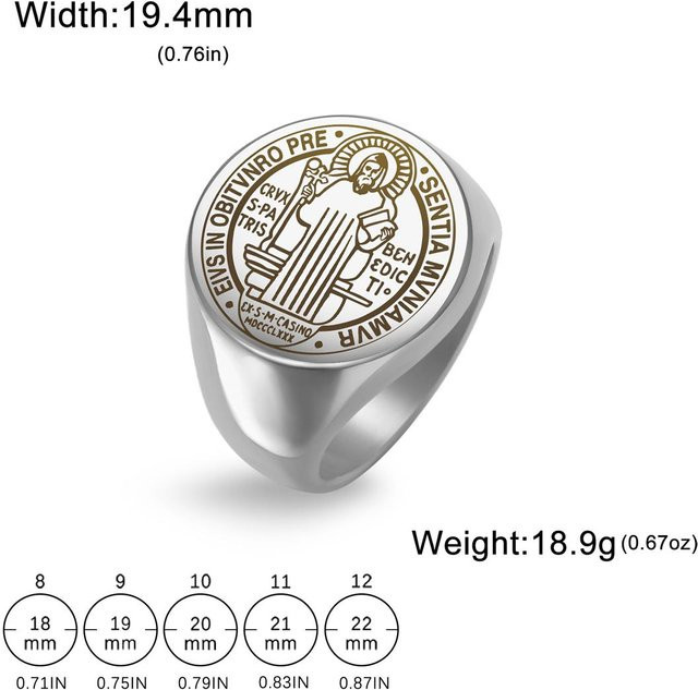 TuiYing Ring, Edelstahl, Silber, Klassisch, Unisex, 12 - Bild 1