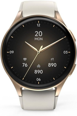 Hama Smartwatch, Gold, Beige, Rund, GPS, 1.32 Zoll, Silikon