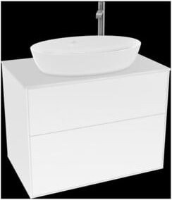 V&B Waschtischunterschrank Finion mit Wandbeleuchtung in Weiß, B: 80 cm, T: 50,1 cm - Bild 1