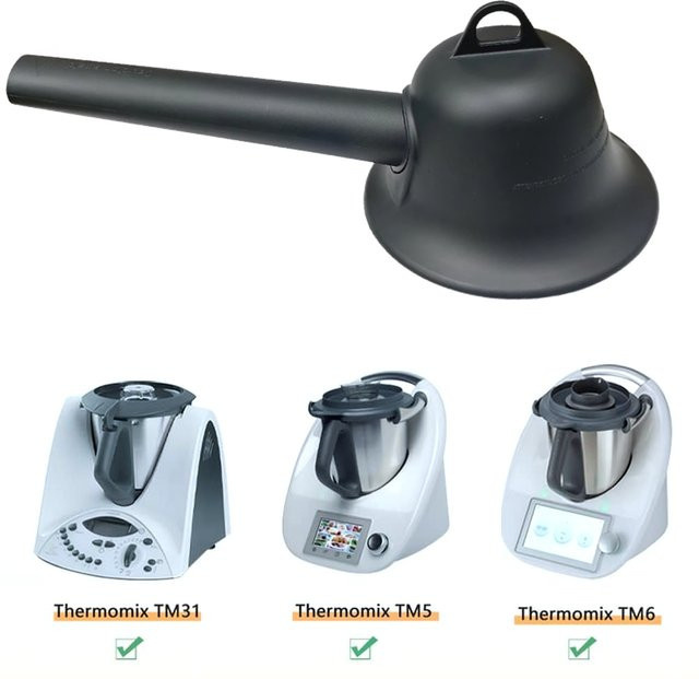 Olevo Dampfumsteller Schwarz als Universal Führungsrohr für Thermomix TM31 TM5 TM6 und Monsieur Cuisine Connect sowie Smart - Bild 1