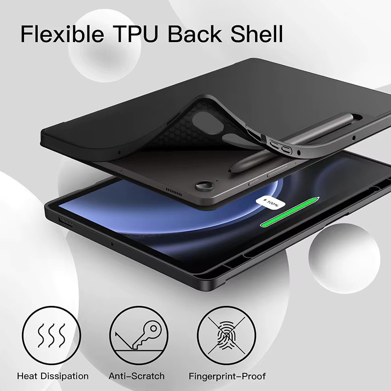 Samsung Tablet Hülle in Schwarz und Grün für Galaxy Tab S10 S9 S8 S7 S6 Lite S9 FE S10 FE A9 Plus A11 Plus und S7 S8 S9 S10 Plus FE 12,4" sowie S7 S8 S9 S10 Plus FE 10,9" und S6 Lite 10,4" Cover - Bild 2