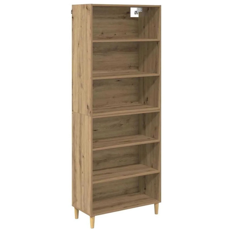 vidaXL Highboard Artisan-Eiche in Braun mit internen Regalen, B/T/H: 69,5 x 32,5 x 180 cm - Bild 2