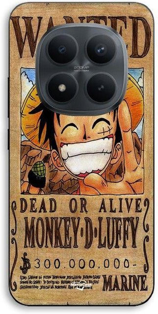 MANIACASE Handyhülle für Xiaomi Redmi Note 15 Pro 5G aus Silikon TPU in Schwarz mit One Piece Monkey D. Ruffy Design - Bild 1