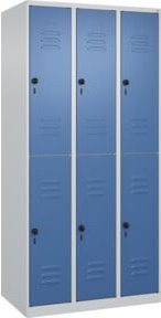 C+P Doppelstock-Spind Classic PLUS mit 3 Abteilen, Stahlkonstruktion, Sicherheits-Drehriegel, H x B x T: 185 x 90 x 50 cm - Bild 1
