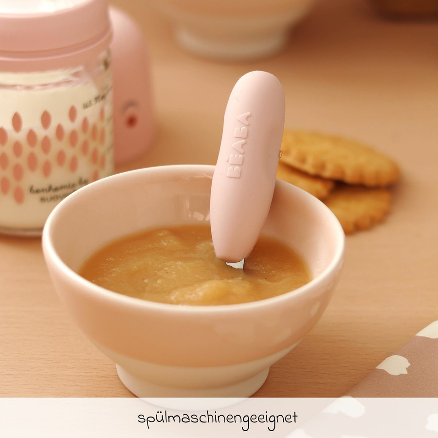 Beaba 2-teiliges Esslern-Besteck für Kinder aus Edelstahl mit rutschfestem Griff in Pink Marshmallow - Bild 3