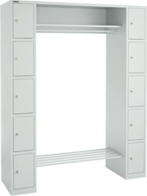Schäfer Shop Select Schließfachgarderobe mit Hutablage und Kleiderstange, 2 x 5 Fächer, Farbe: lichtgrau, B/T/H: 173,5 x 50,0 x 195,0 cm - Bild 1