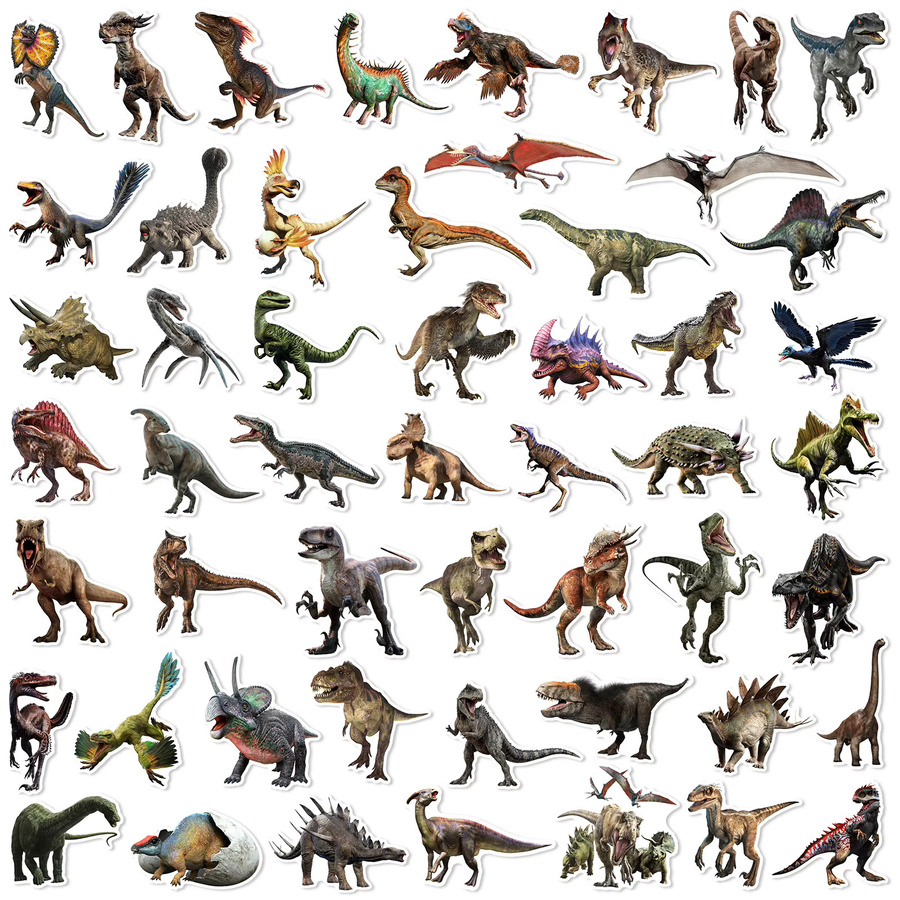 50 Stück GOGOTU Cartoon Jurassic Dinosaurier Aufkleber in Multicolour zur Dekoration von Laptop, Handy und Notizbuch - Bild 3