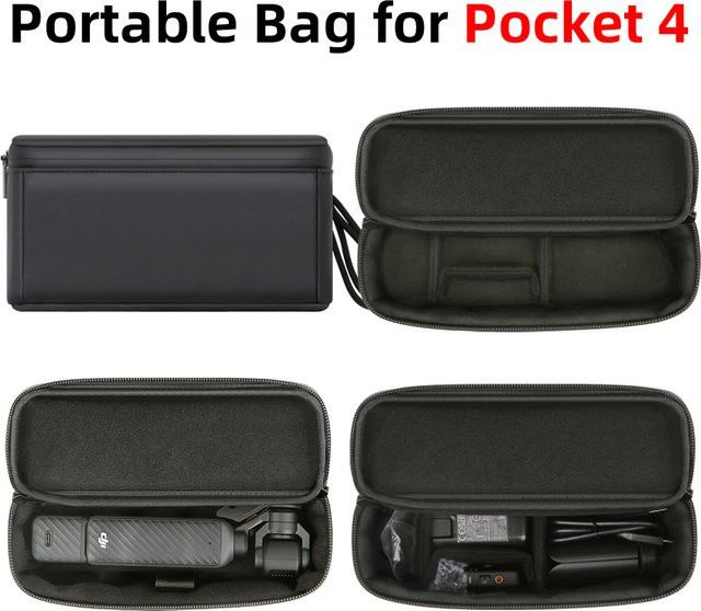 SZKOSTON Stoßfeste Hartschalen-Tragetasche für DJI OSMO Pocket 4, tragbare Reise-Aufbewahrungstasche und Schutztasche für Kamera-Zubehör in Schwarz - Bild 1