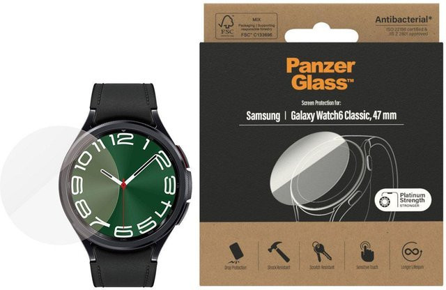 PanzerGlass Displayschutz für Samsung Galaxy Watch6 Classic, 47 mm, Schwarz - Bild 1