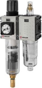 Riegler WE 2-tlg. FUTURA-mini PC-Behälter Kompaktmano Farbe Silber G 1/4 0,1-4 VA - Bild 1