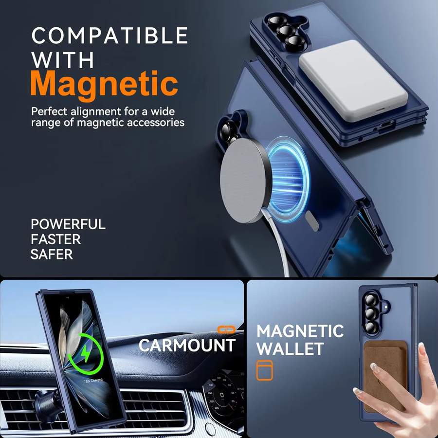UYUXIO Magnetische Handyhülle für Samsung Galaxy Z Fold 7, Transparent, Schlankes Design mit kabelloser Ladefunktion - Bild 2