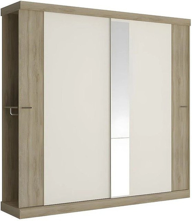 Vente-unique Kleiderschrank Adalrik mit Schiebetüren und Spiegel in Beige, B/T/H: 231 x 51,8 x 219 cm