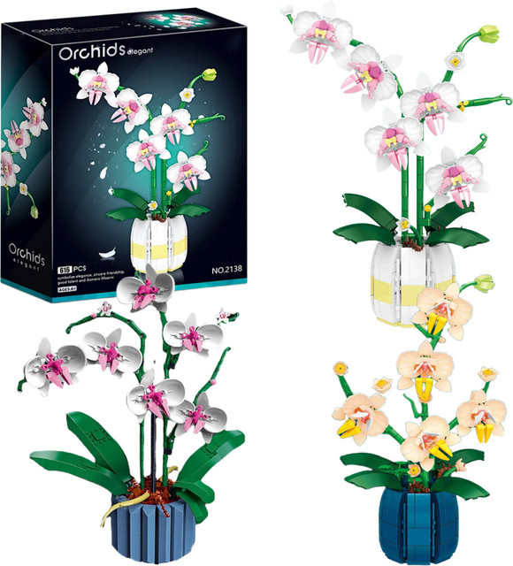 kidsland Orchideen-Blumenstrauß, Bonsai-Pflanzenmodell, Bausteine, ab 6 Jahren - Bild 1