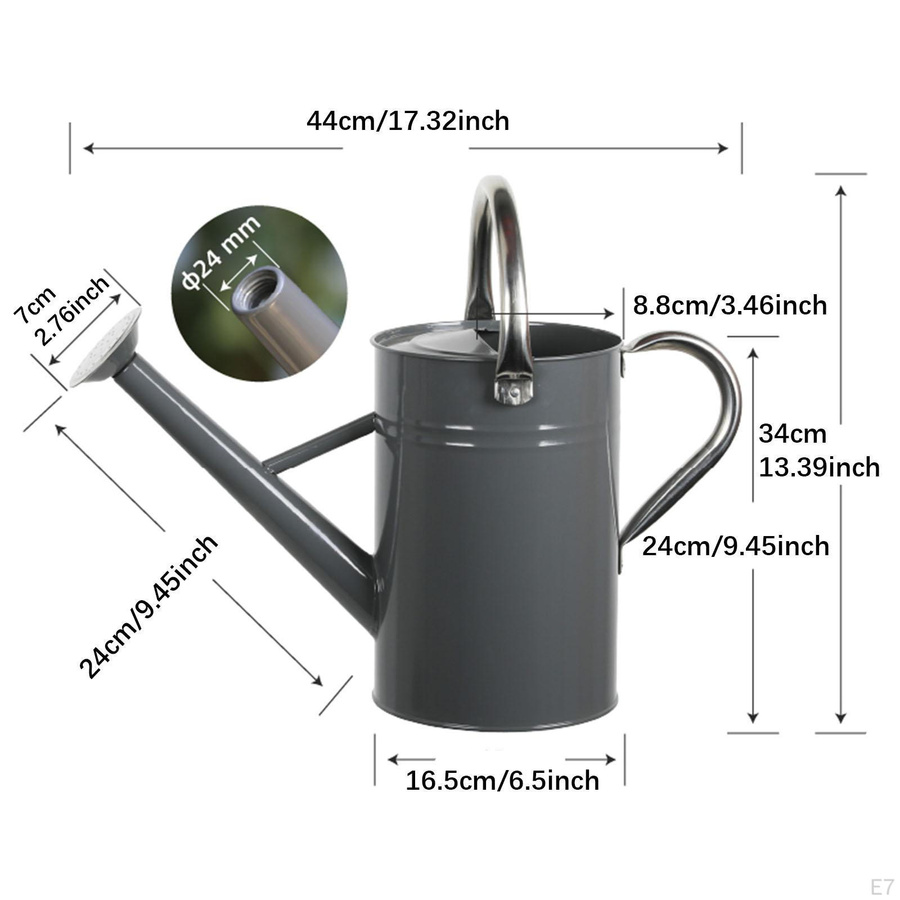 Moonice Gießkanne für Pflanzen in Grau mit ergonomischem Griff und feinem Ausguss, 5 Liter - Bild 3