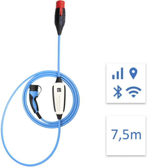 NRGkick Wallbox Ladestation mit WLAN, GSM, GPS und SIM, 32A, blau, 7,5m Kabel - Bild 1