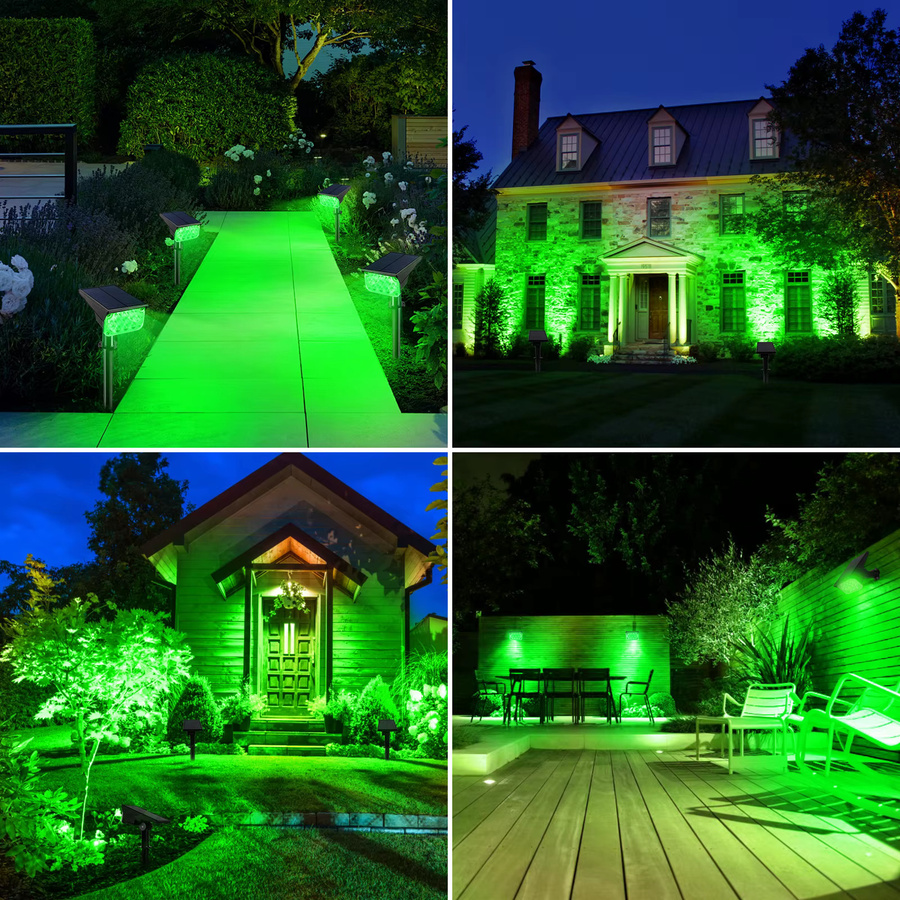 T-SUNRISE Solar Gartenstrahler LED Grün IP65 Wasserdicht Outdoor Flutlicht für Garten und Terrasse - Bild 6