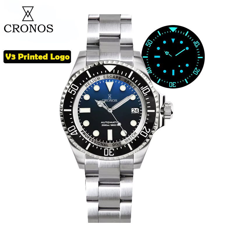 Cronos Taucheruhr, Automatik, Edelstahl, Schwarz, Unisex - Bild 6