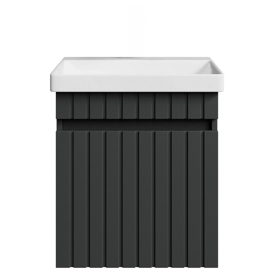 Planetmöbel COSMIA Waschtisch Anthrazit Matt mit Keramikwaschbecken und Soft-Close-Türen, Breite: 50 cm - Bild 2
