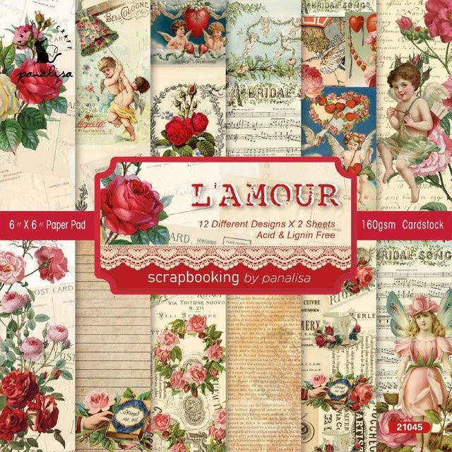 24 Blatt Kartonpapier-Set mit einseitigen Mustern für Scrapbook und Bastelarbeiten, Mehrfarbig, B/H: 15,24 x 15,24 cm - Bild 1