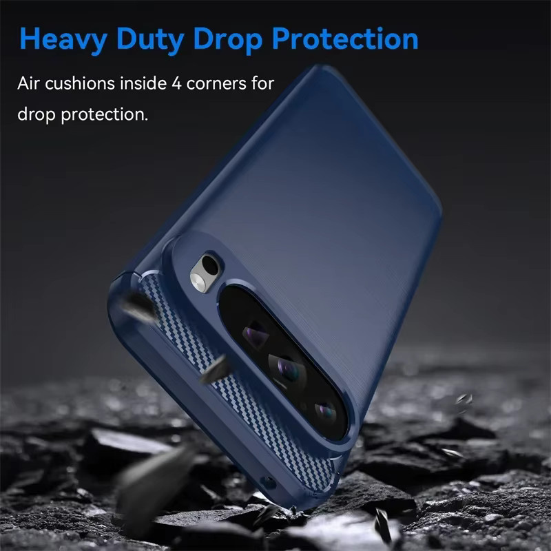 Business Ultra Slim Carbonfaser-TPU-Schutzhülle für Google Pixel 10, 9 Pro XL, 8, 7, 6a Pro in Schwarz oder Blau - Bild 3