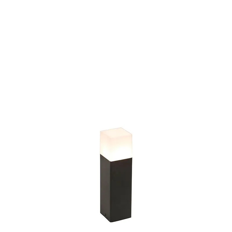 QAZQA Stehende Außenlampe in Schwarz mit weißem Schirm aus Aluminium für Garten und Terrasse, IP44, E27, dimmbar - Bild 2