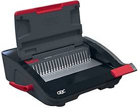 GBC CombBind CB20 manuelles Plastikbindegerät für A4 in Schwarz-Rot-Silber mit 21 Ringen für bis zu 240 Blatt und 20 Blatt Stanze kapasität - Bild 1