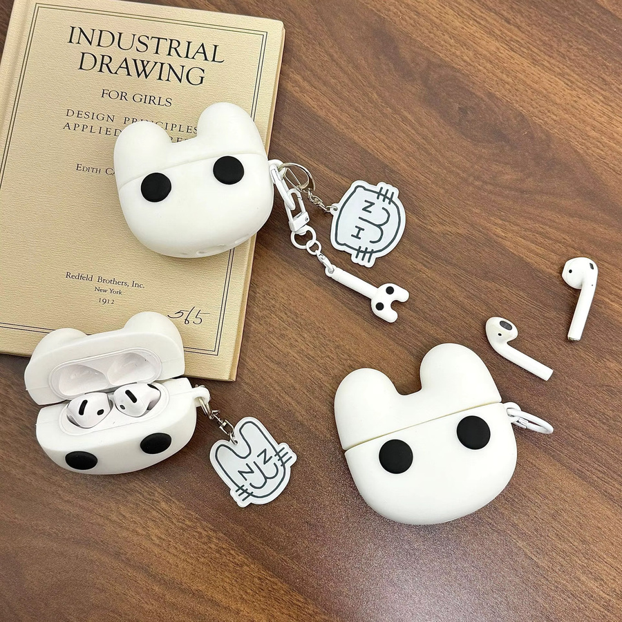 NJZ Support Stick K-pop Crossbar Bluetooth Kopfhörerhülle für AirPods 1/2/3/4/Pro/Pro 2 in Weiß - Bild 2