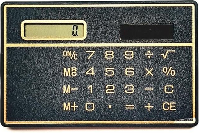 OFBK Mini-Taschenrechner, solarbetriebener 8-stelliger Standardrechner in Schwarz und Silber - Bild 1