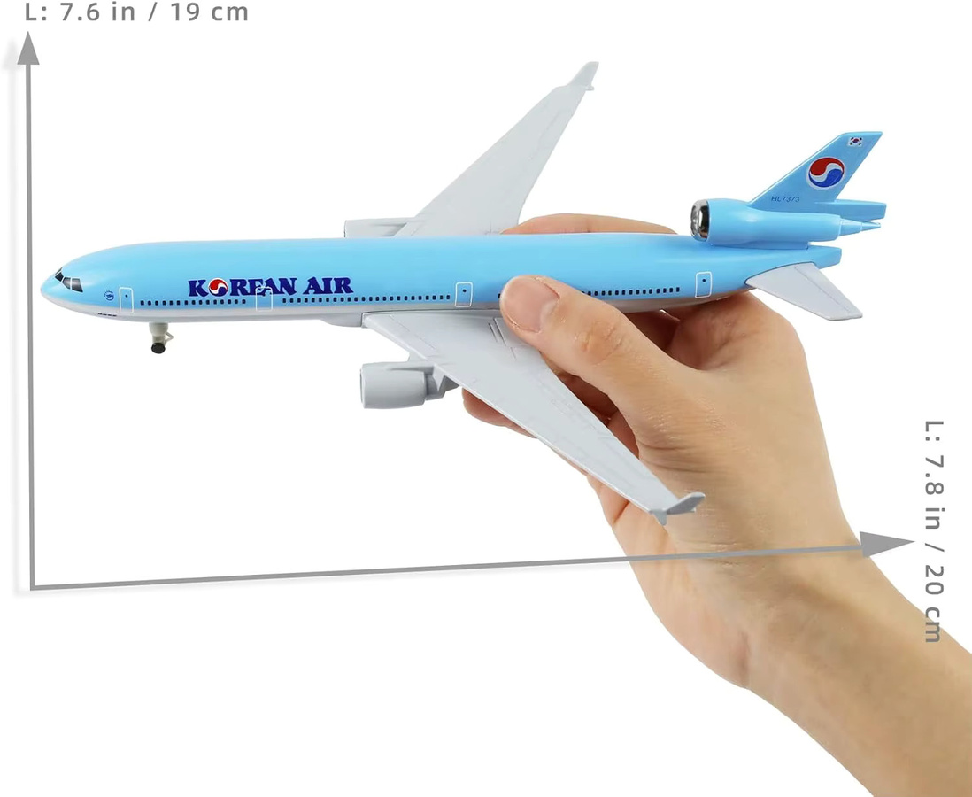 ZOCO MD-11 Spielzeugflugzeug-Modellbausatz, 1:300, Metall, 20 cm - Bild 4
