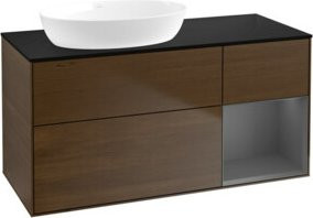 V&B Waschtischunterschrank Finion in Walnuss, Breite: 120 cm, Tiefe: 50,1 cm, Höhe: 50,1 cm - Bild 1