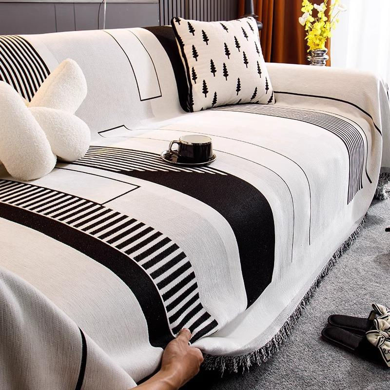 Super Six Chenille Sofaüberwurf mit geometrischem Muster, Waschbarer Sofaüberzug für alle Jahreszeiten, B/H: 180 x 130 cm - Bild 9