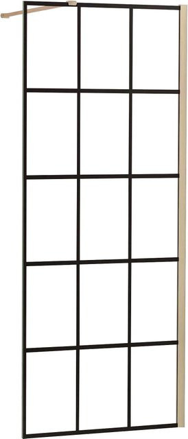 AICA Walk-in Duschwand mit Stabilisierungsstange aus Nano Glas in Transparent, B: 90 cm, H: 200 cm - Bild 1