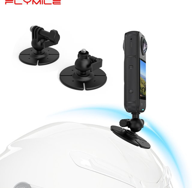 Flymile Universal-Klebehalterung mit drehbarem Kugelkopf für Insta360 X5 X4, Ace Pro 2 und DJI Osmo Action 6 in Schwarz - Bild 1