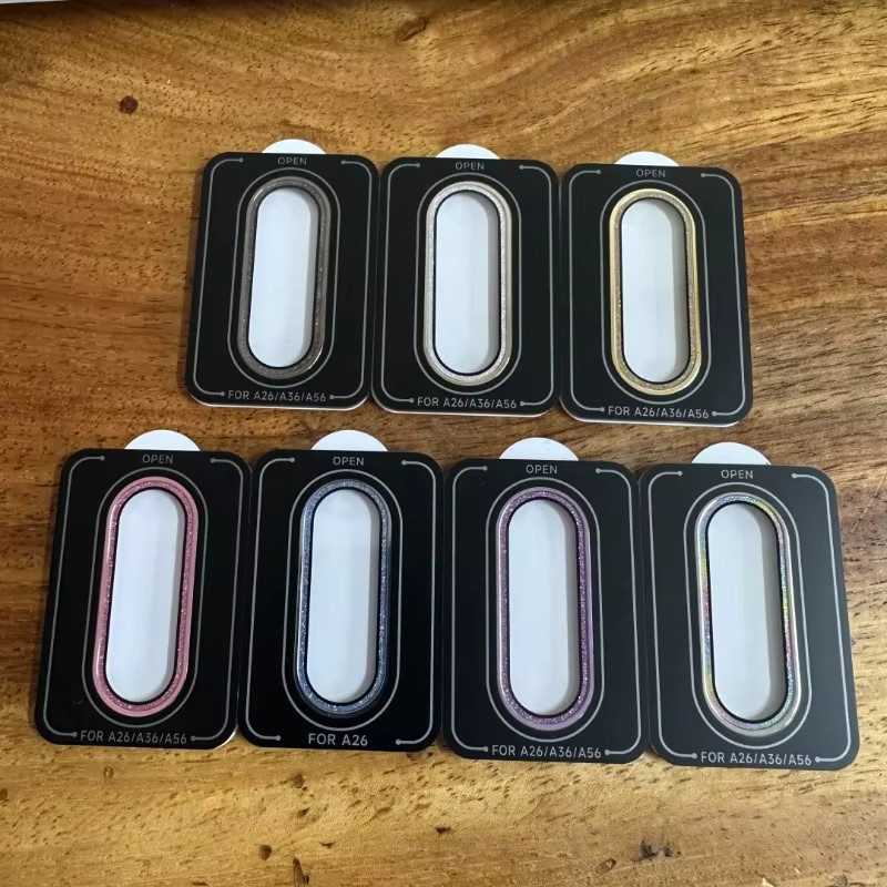 Glitzer Metall Ring Kamera Schutzfolie aus gehärtetem Glas für Samsung Galaxy A56 A36 A26 in Pink und Multicolour - Bild 6