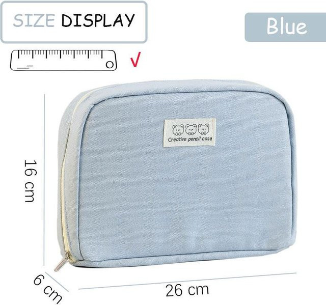 Kawaii Bleistiftmappe mit großer Kapazität von Yiran Furniture in Blau für Schule und Büro - Bild 1
