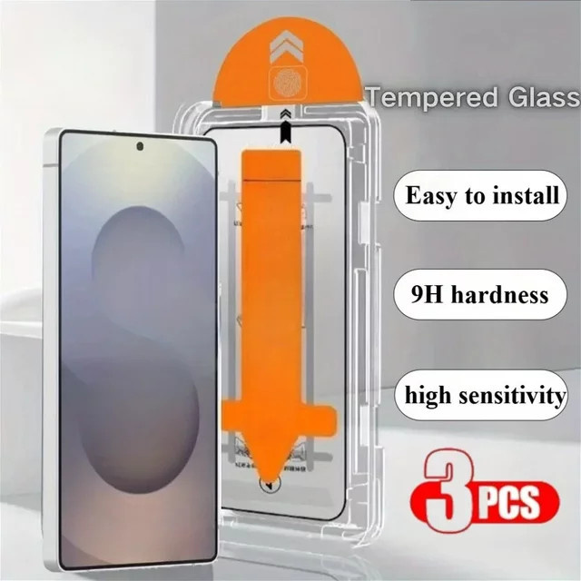 3er-Pack HD-Hartglas Displayschutzfolie für Samsung Galaxy S25 S24 S23 S22 Ultra und Plus, transparent, staubfreie Installation - Bild 1