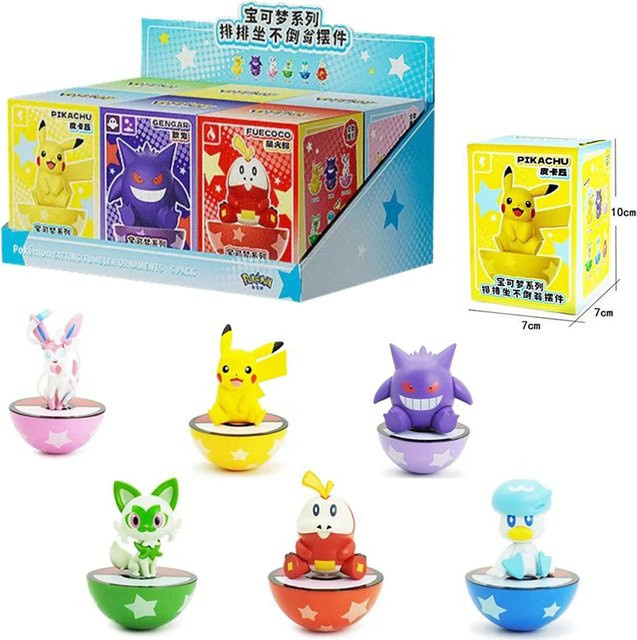 LANGBOWANG Pokémon Tumbler-Puppe, Einzelfigur, Pikachu Gengar Sylveon - Bild 1