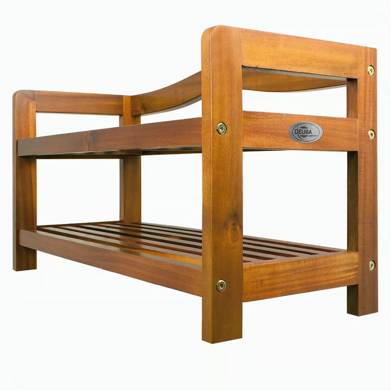 Casaria Schuhregal aus Akazienholz in Braun mit 2 Etagen, B: 42,0 cm, T: 26,0 cm, H: 42,0 cm - Bild 4