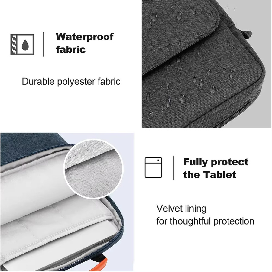 Wasserdichte Laptop-Handtaschenhülle für MacBook Air & Pro 11 bis 13 Zoll und Tablets mit mehreren Taschen in Schwarz oder Grau - Bild 5