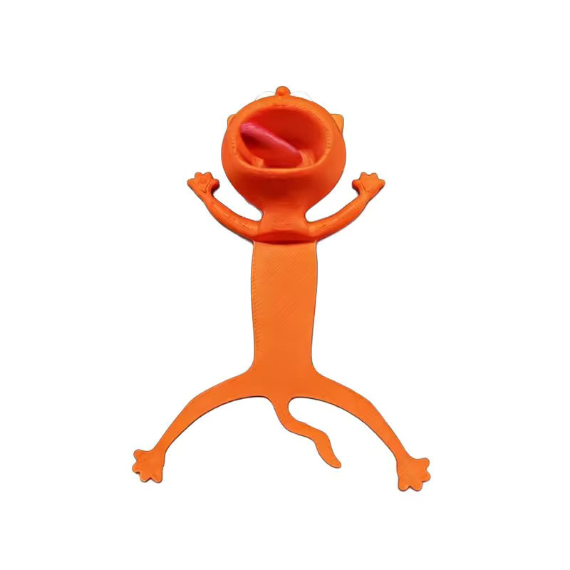 Kreatives 3D-Stereo-Lesezeichen mit Katzen-Frosch-Motiv in Orange aus Kunststoff - Bild 2